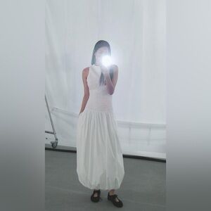 ZARA POPLIN BALLOON DRESS Sz S